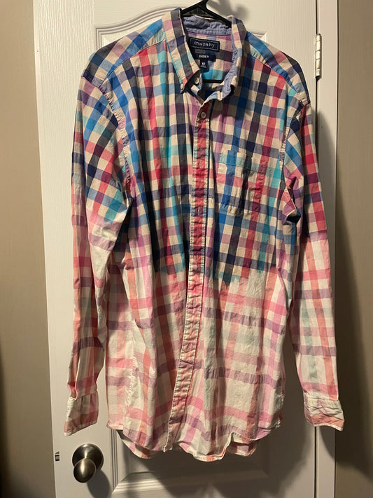Bleached Button Up XL